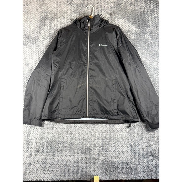 Columbia Jackets & Blazers - Columbia Omni-Shield Switchback IV Jacket Womens XL Black Hooded Hiking‎ Zip Up